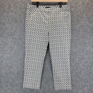 Audrey & Celine Pants Womens 8 Black White Skinny Stretch Ankle Crop